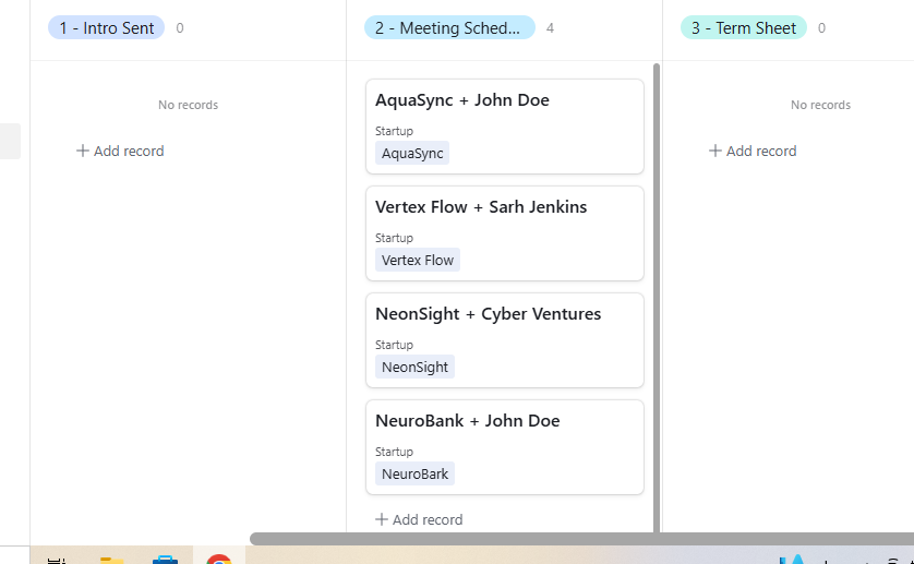 VC & Startup Deal Flow CRM (Airtable Template)